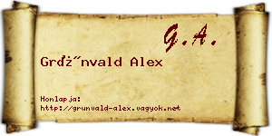 Grünvald Alex névjegykártya